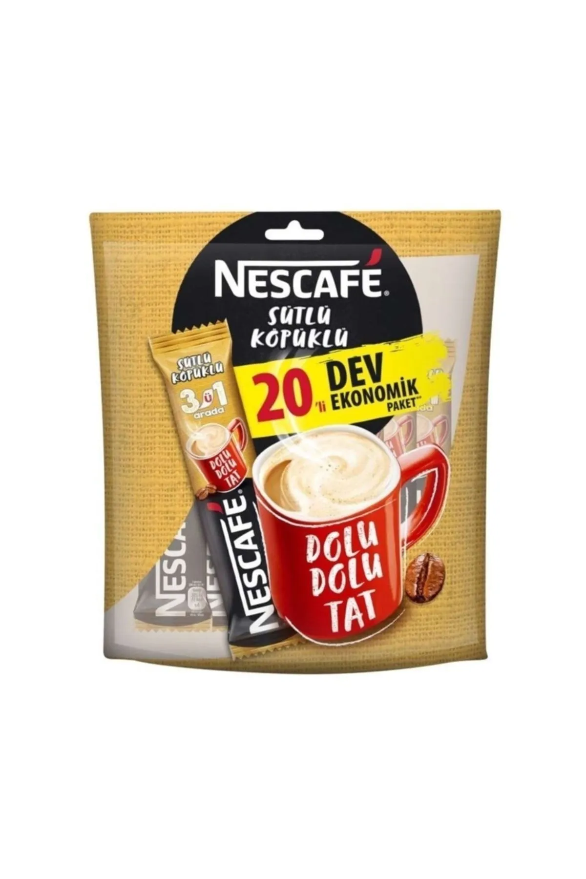 NESCAFE SÜTLÜ KÖPÜKLÜ DEV EKONOMİK 20 Lİ ADET