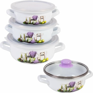 ALEV ALV006 EMAYE 3'LÜ PİŞİR SAKLA TENCERE SETİ