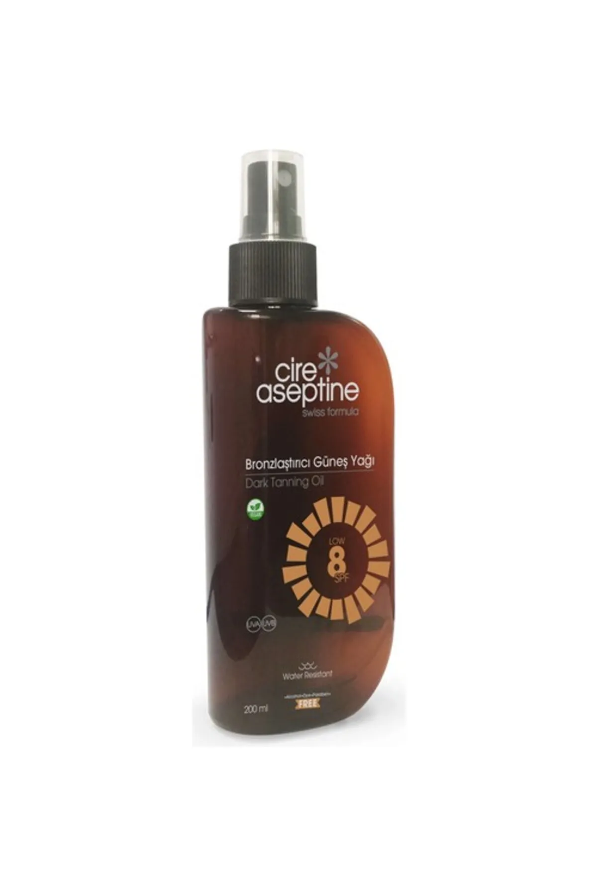 CİRE ASEPTİNE 8 SPF  BRONZLUK GÜNEŞ YAĞI 200 ML