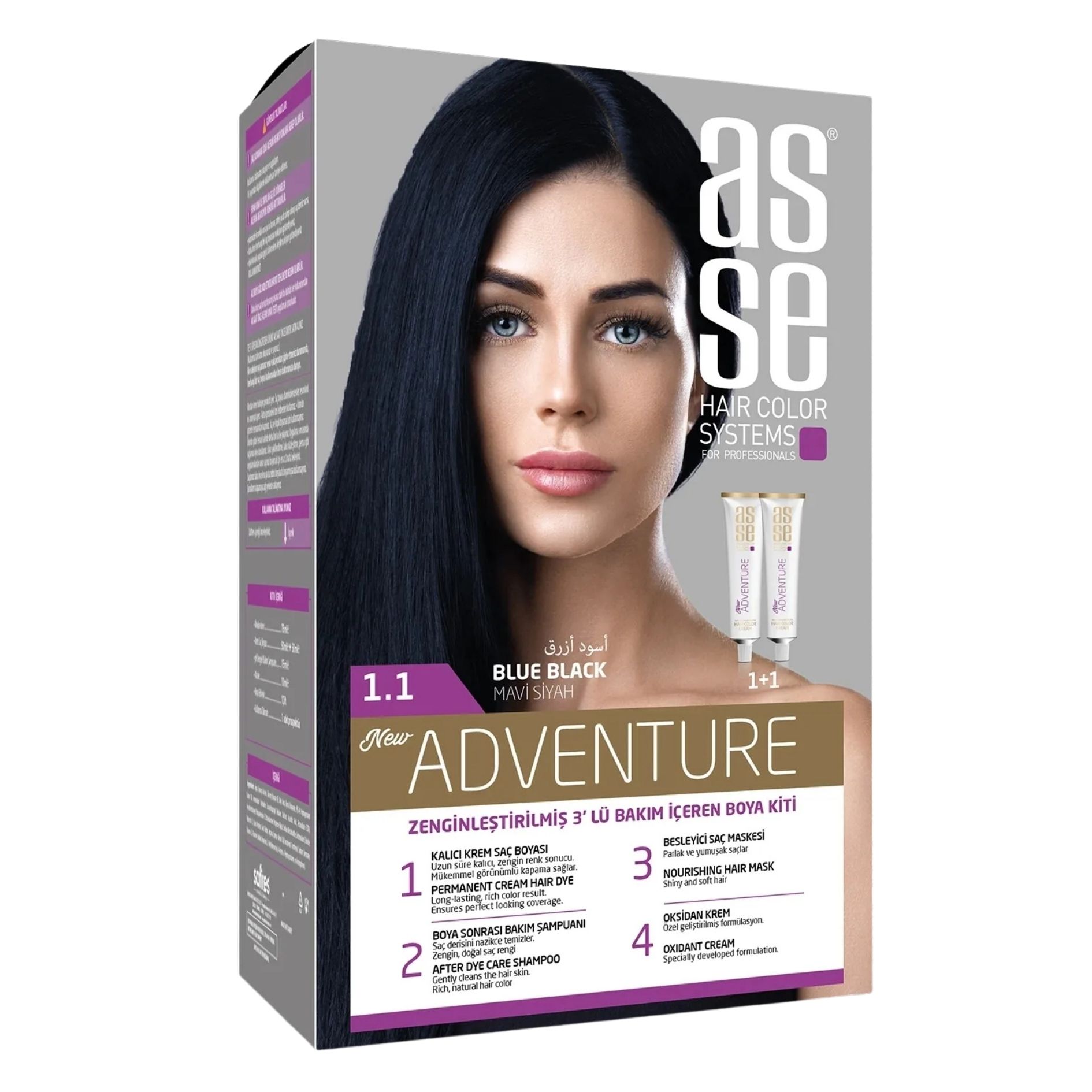 ASSE (1.1) SAÇ RENKLERİ SETİ MAVİ-SİYAH (50+50 ML)