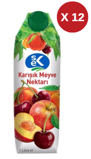 SEK MEYVE SUYU  KARISIK NEKTAR 1 LT (12 ADET)