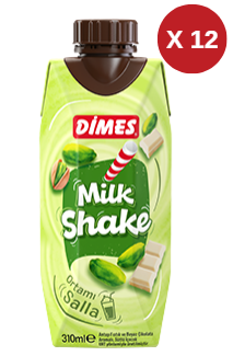DİMES MİLKSHAKE FISTIK&BEYAZ ÇİKOLATA 310 ML 12 ADET