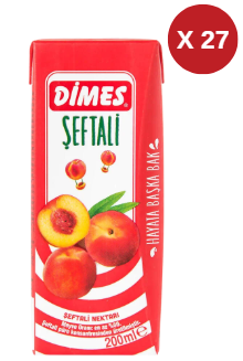 DİMES ŞEFTALİ NEKTARI  200 ML (27 ADET)