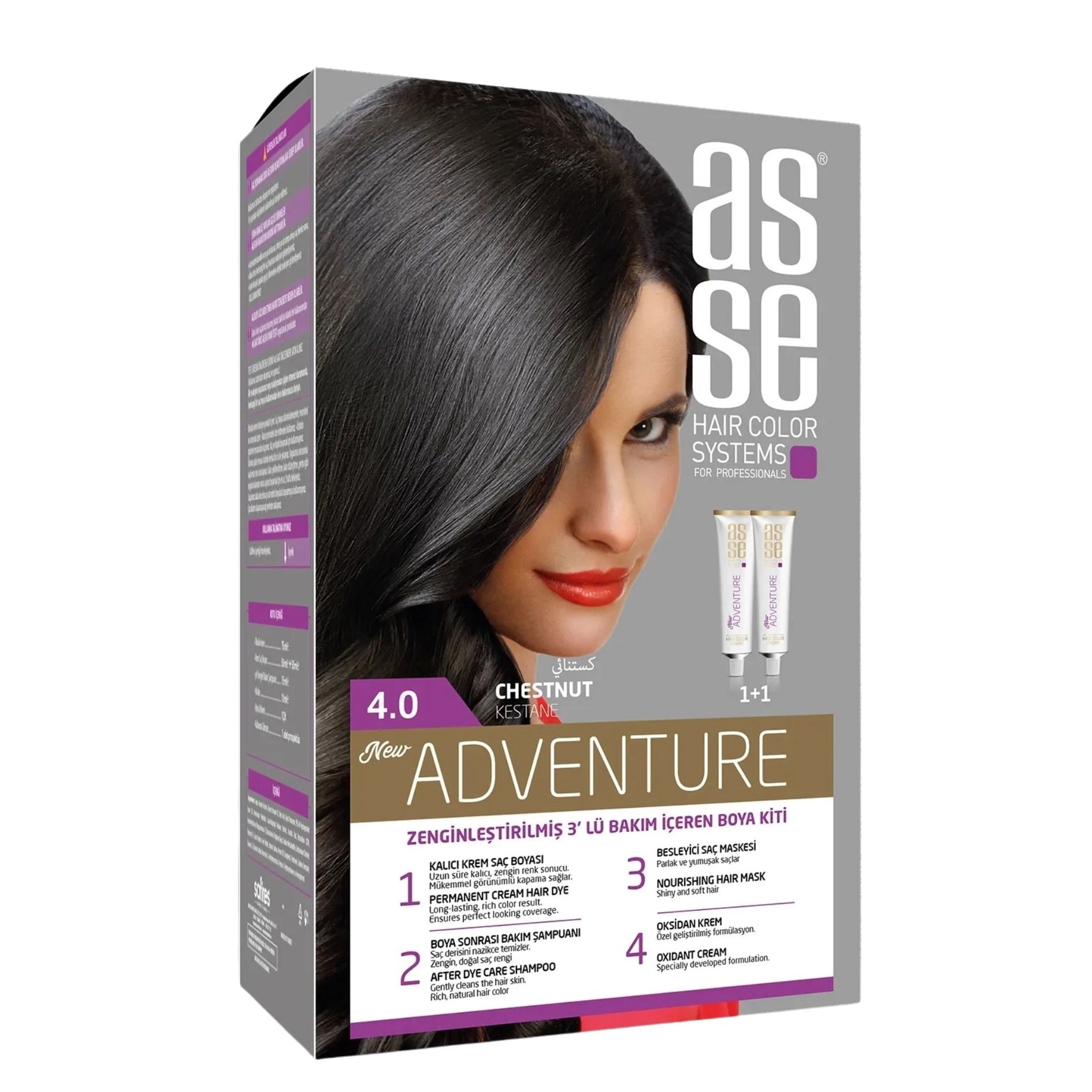 ASSE (4.0) SAÇ BOYA SETİ KESTANE (50+50 ML)