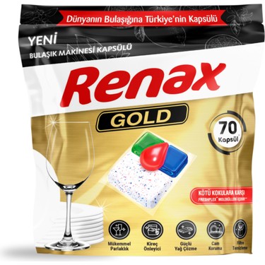 RENAX GOLD BULAŞIK MAKİNESİ KAPSÜL 70 ADET